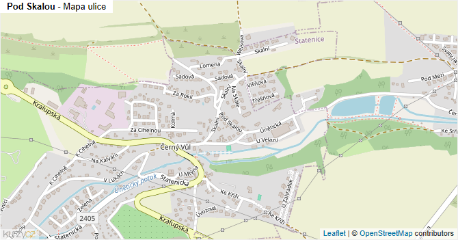 Pod Skalou - mapa ulice