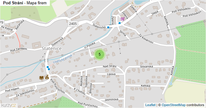 Pod Strání - mapa firem