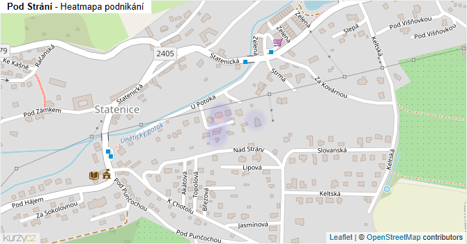 Pod Strání - mapa podnikání