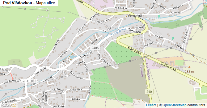 Pod Višňovkou - mapa ulice