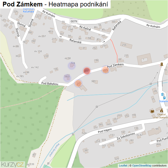 Mapa Pod Zámkem - Firmy v ulici.