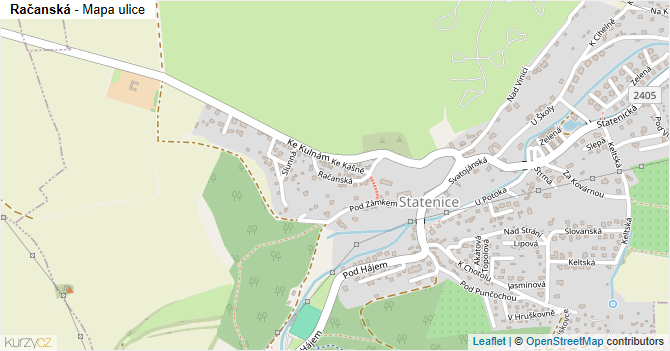 Račanská - mapa ulice