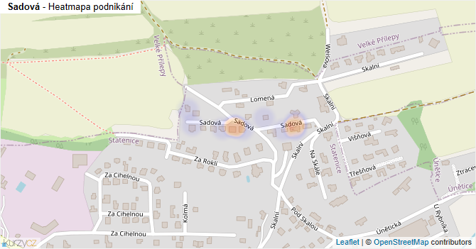 Sadová - mapa podnikání