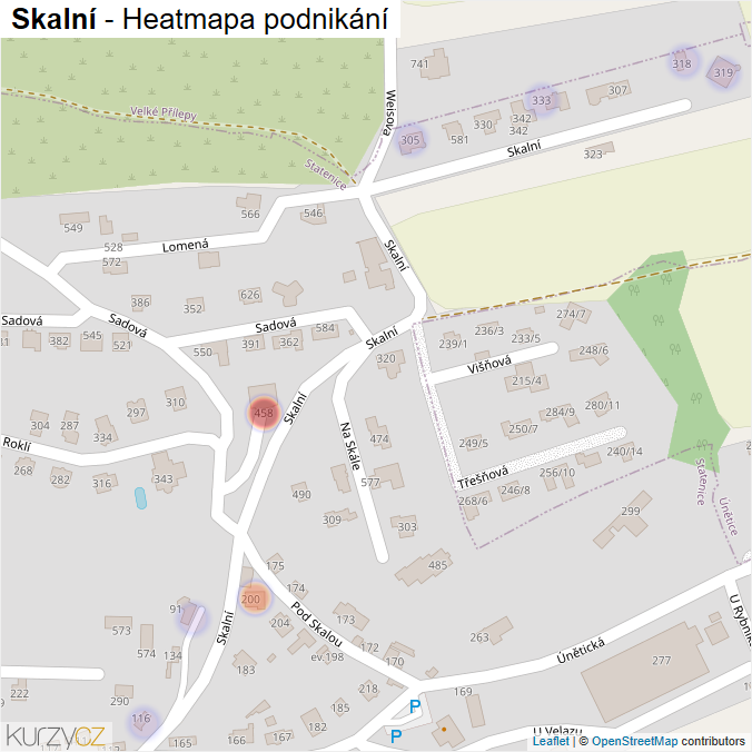 Mapa Skalní - Firmy v ulici.