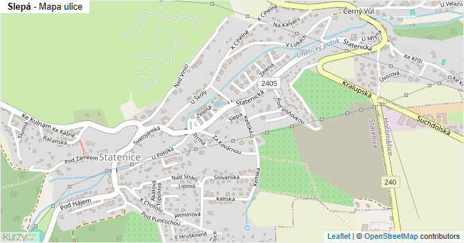Slepá - mapa ulice
