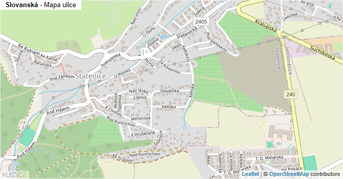 Slovanská - mapa ulice