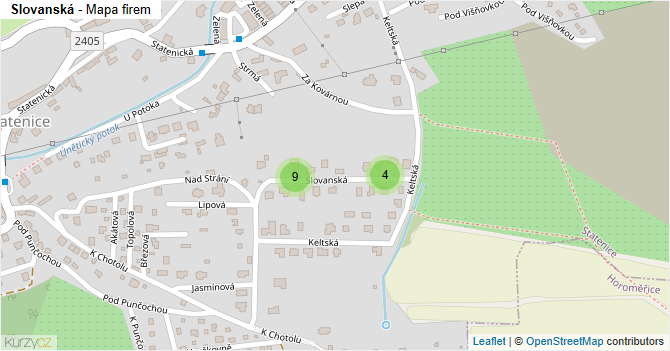 Slovanská - mapa firem