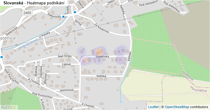 Slovanská - mapa podnikání