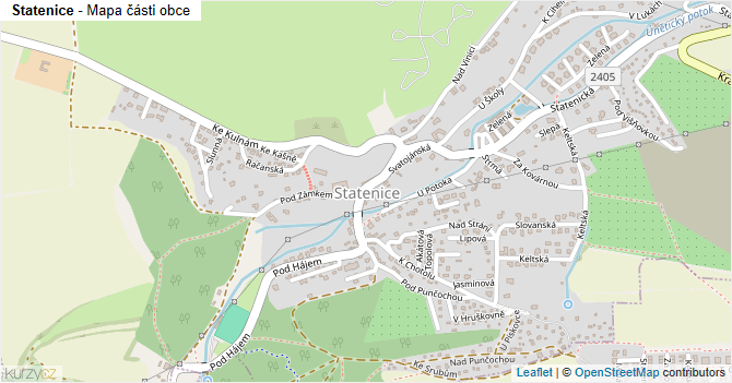 Statenice - mapa části obce