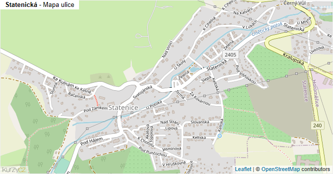 Statenická - mapa ulice