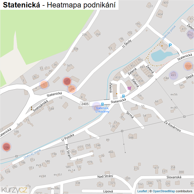 Mapa Statenická - Firmy v ulici.