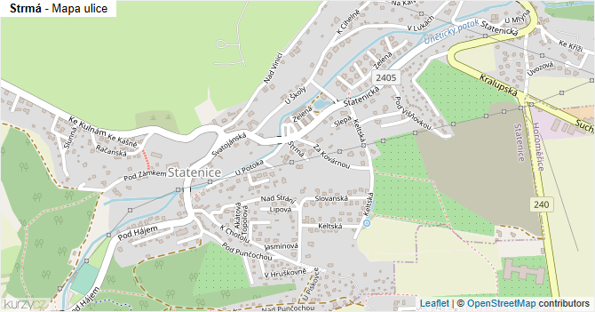 Strmá - mapa ulice
