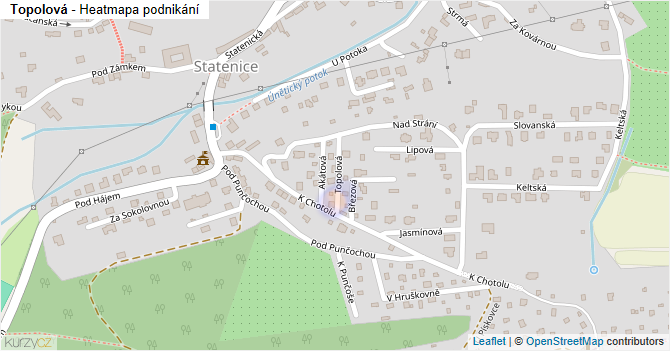 Topolová - mapa podnikání