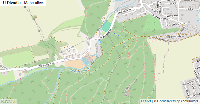 U Divadla - mapa ulice