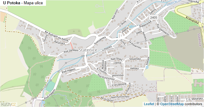 U Potoka - mapa ulice