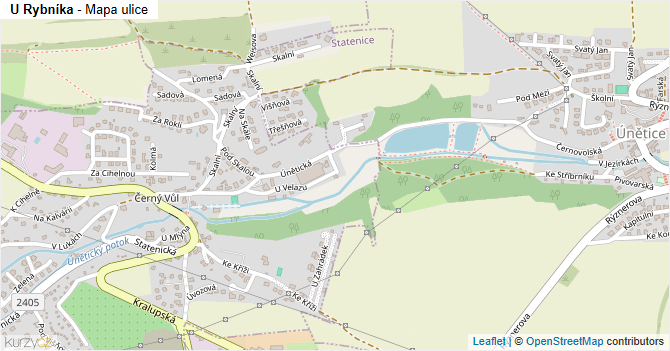 U Rybníka - mapa ulice