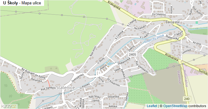 U Školy - mapa ulice