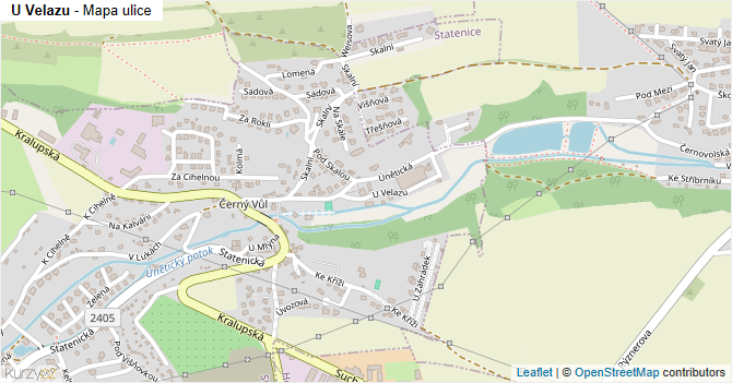 U Velazu - mapa ulice