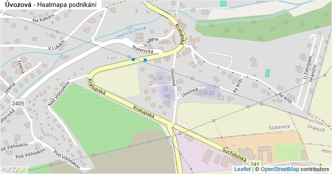 Úvozová - mapa podnikání