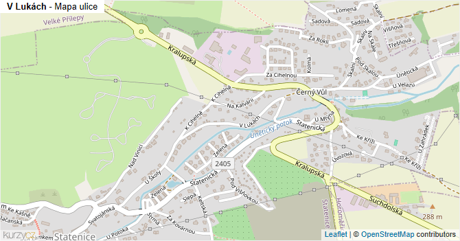 V Lukách - mapa ulice
