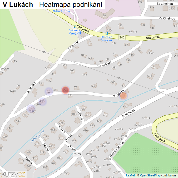Mapa V Lukách - Firmy v ulici.