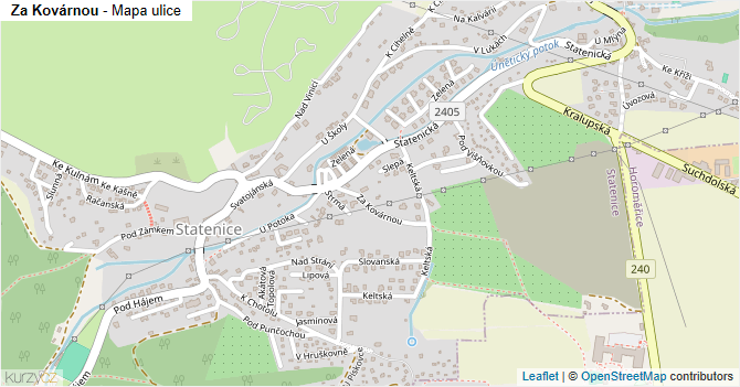 Za Kovárnou - mapa ulice