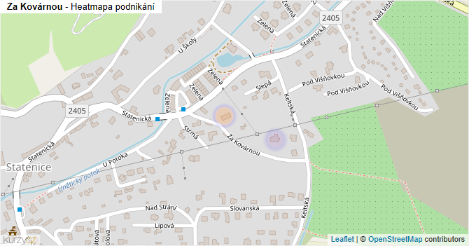 Za Kovárnou - mapa podnikání