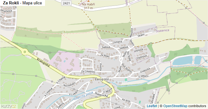 Za Roklí - mapa ulice