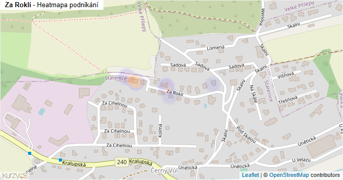 Za Roklí - mapa podnikání