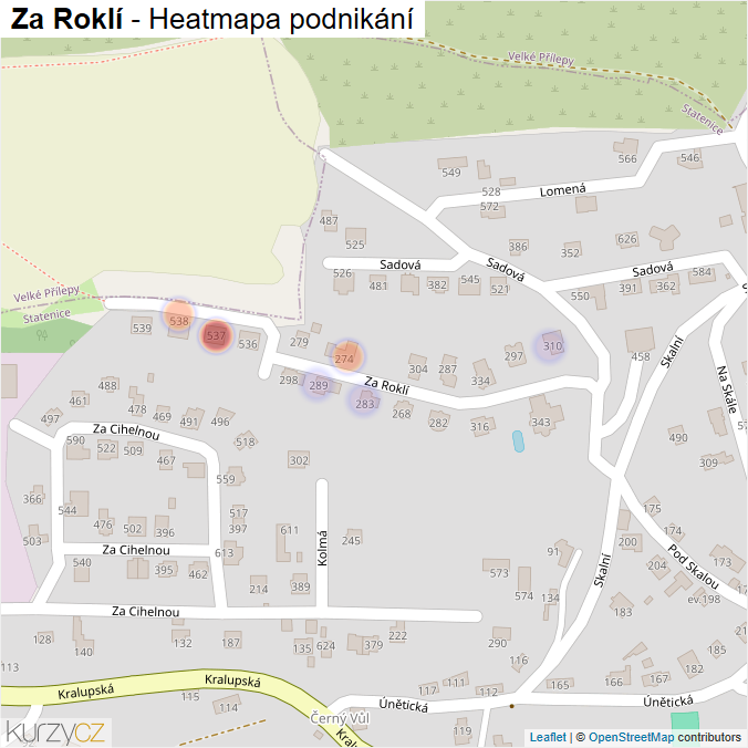 Mapa Za Roklí - Firmy v ulici.