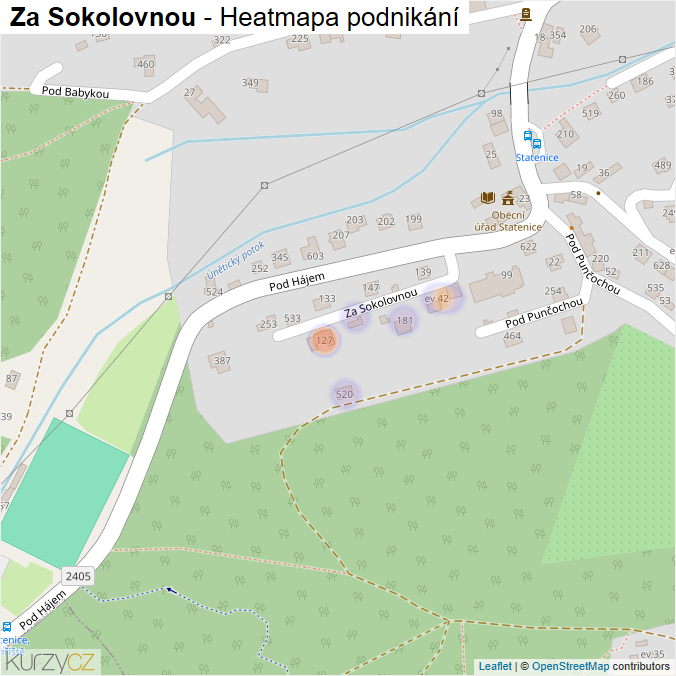 Mapa Za Sokolovnou - Firmy v ulici.