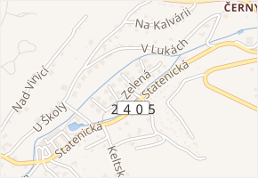 Zelená v obci Statenice - mapa ulice