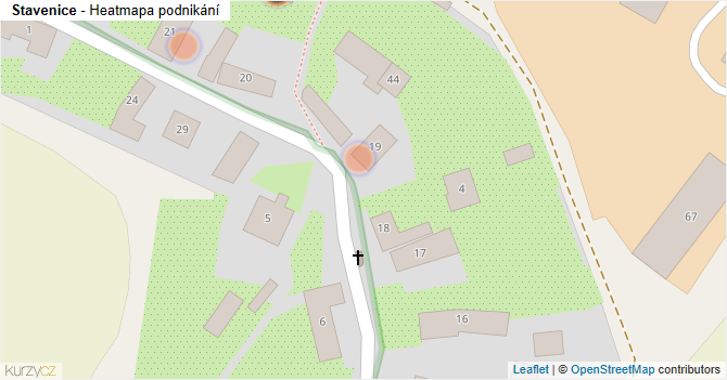 Stavenice - mapa podnikání