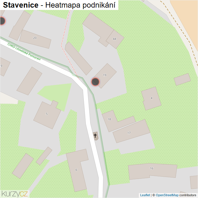 Mapa Stavenice - Firmy v obci.