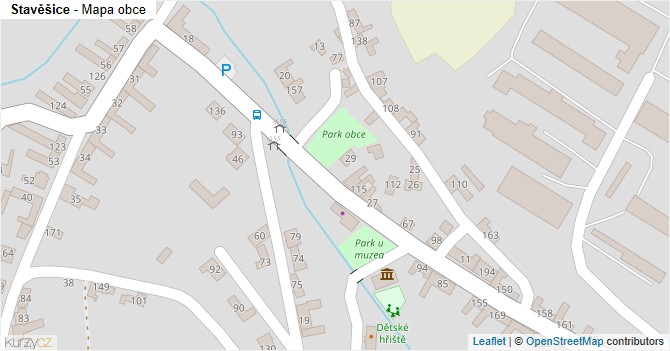 Stavěšice - mapa obce
