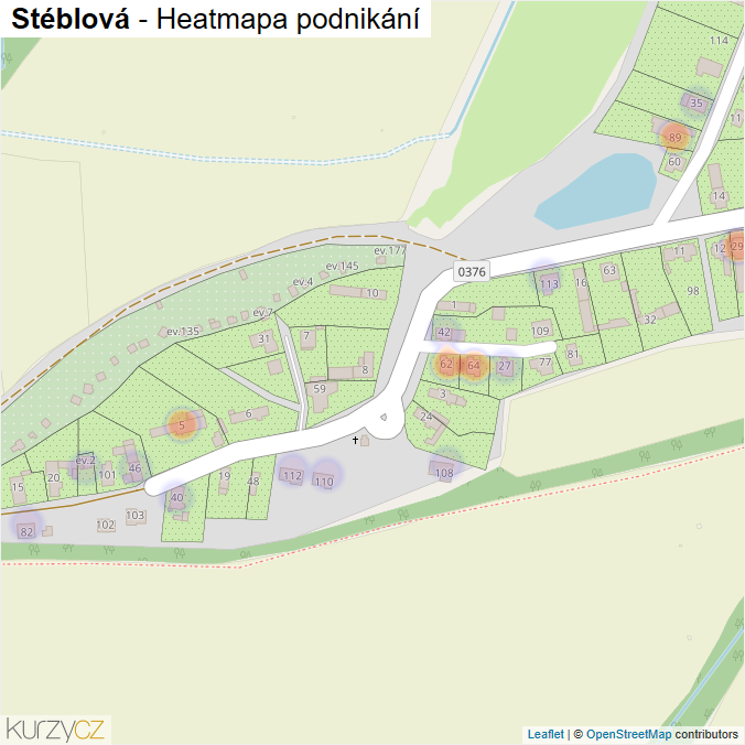 Mapa Stéblová - Firmy v části obce.