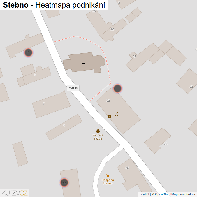 Mapa Stebno - Firmy v obci.