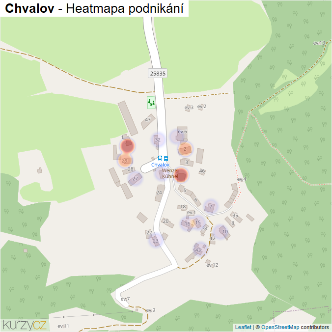Mapa Chvalov - Firmy v části obce.