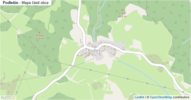 Podlešín - mapa části obce