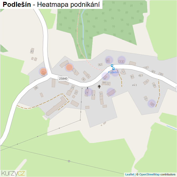 Mapa Podlešín - Firmy v části obce.