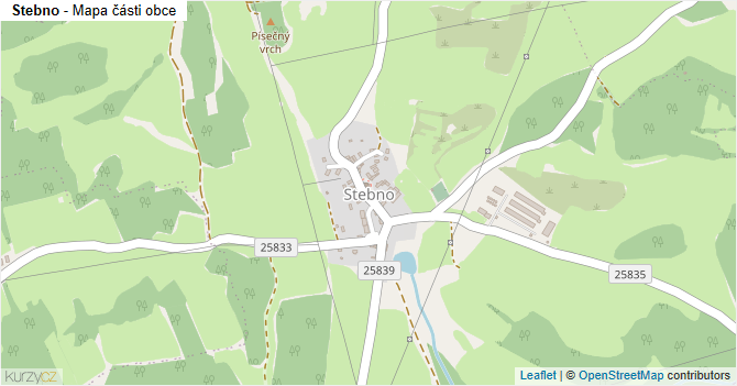 Stebno - mapa části obce