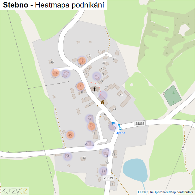 Mapa Stebno - Firmy v části obce.