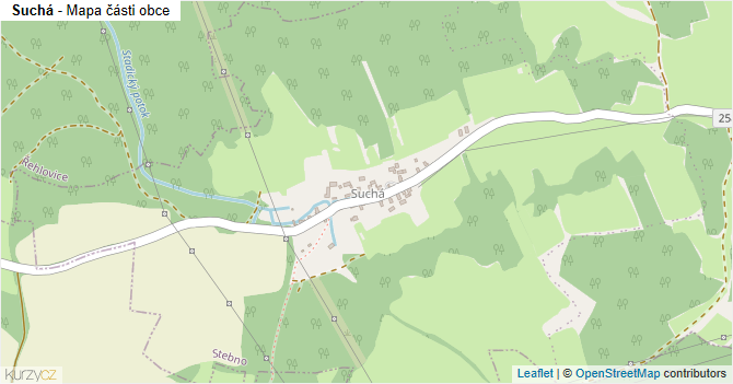 Suchá - mapa části obce