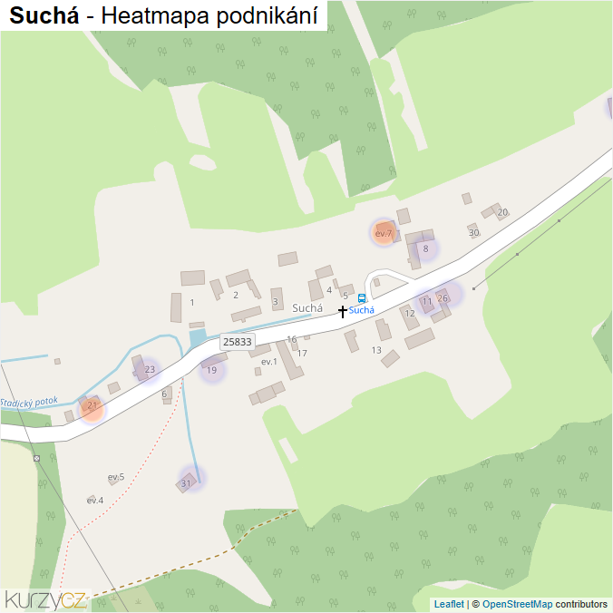 Mapa Suchá - Firmy v části obce.