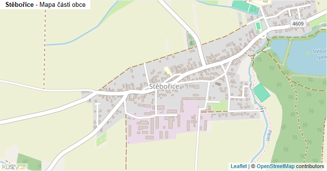 Stěbořice - mapa části obce