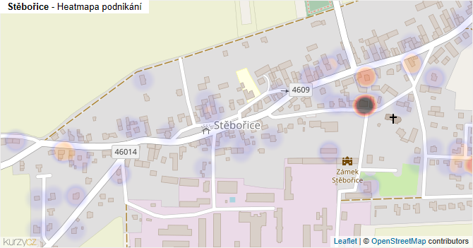 Stěbořice - mapa podnikání