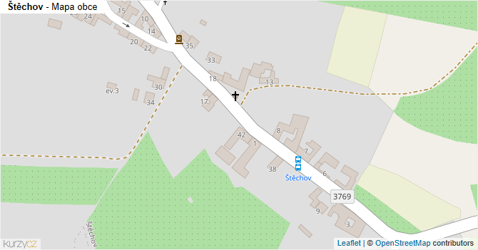 Štěchov - mapa obce