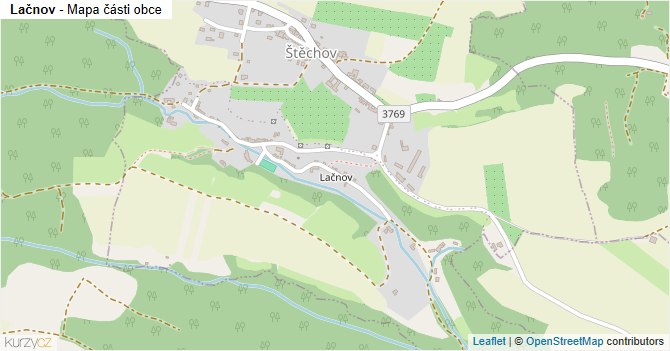 Lačnov - mapa části obce