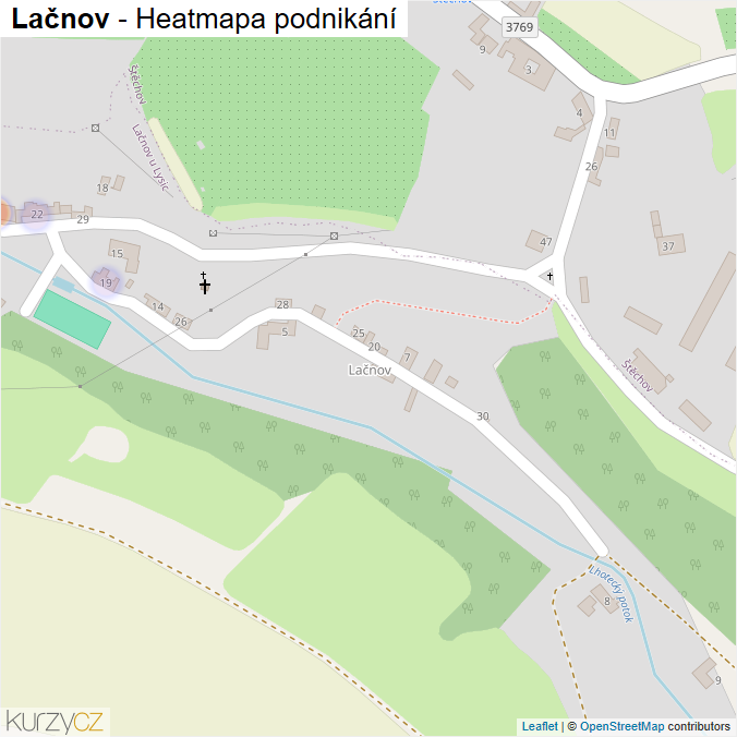 Mapa Lačnov - Firmy v části obce.