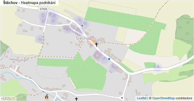Štěchov - mapa podnikání